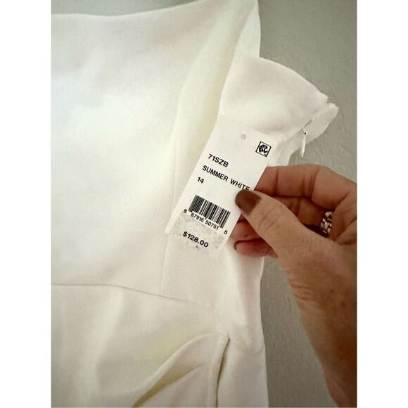 NWT French Connection White Whisper Back-Cutout Dress. Size 14 - Picture 11 of 14